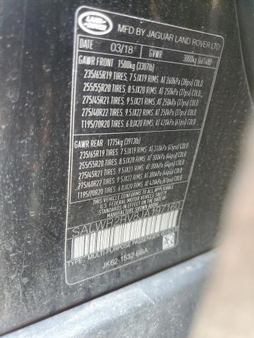 2018 LAND ROVER RANGE ROVE SALWR2RV8JA197160