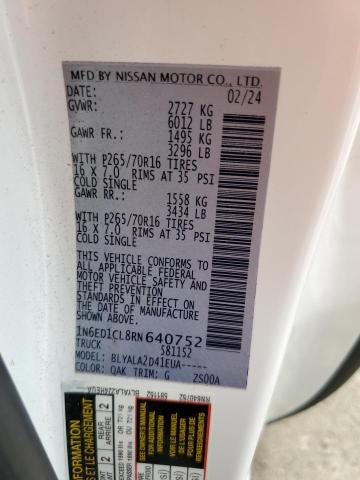 2024 NISSAN FRONTIER S 1N6ED1CL8RN640752