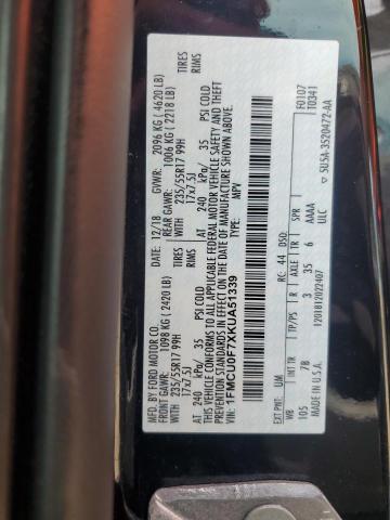 2019 FORD ESCAPE S 1FMCU0F7XKUA51339