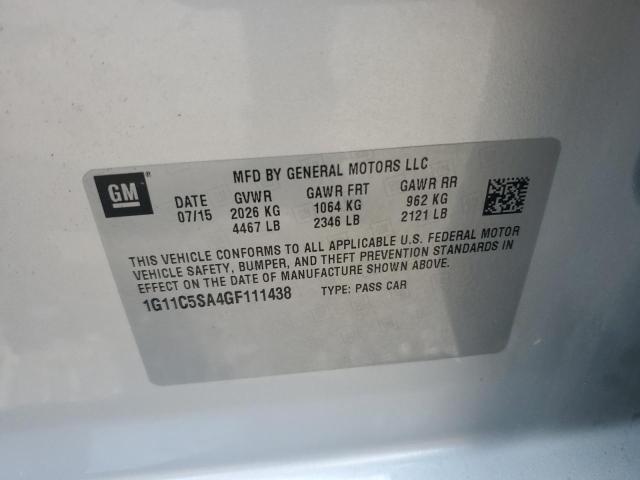 2016 CHEVROLET MALIBU 1G11C5SA4GF111438