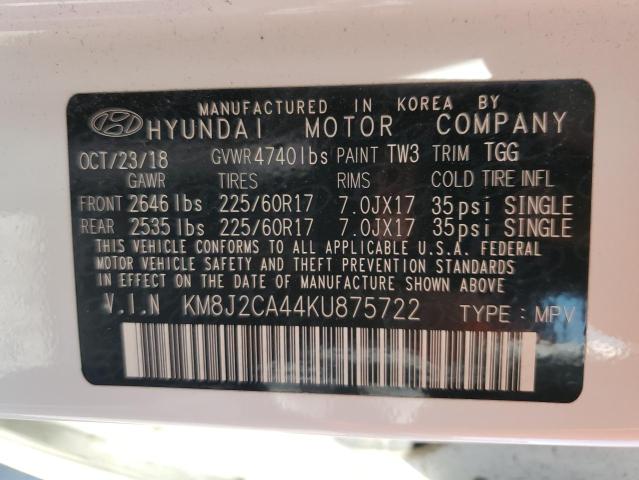 2019 HYUNDAI TUCSON SE KM8J2CA44KU875722
