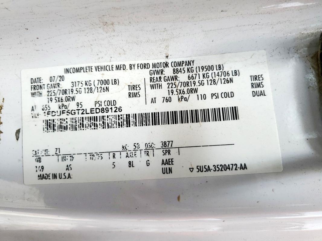 2020 FORD F550 SUPER #3303910700