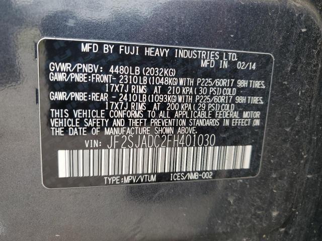 2015 SUBARU FORESTER 2.5I PREMIUM - JF2SJADC2FH401030
