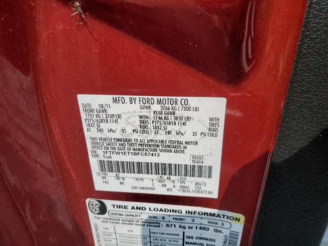 2011 FORD F150 SUPER - 1FTFW1ET1BFC57413