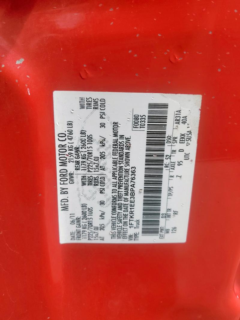 2011 FORD RANGER SUPER CAB - 1FTKR1EE3BPA76363
