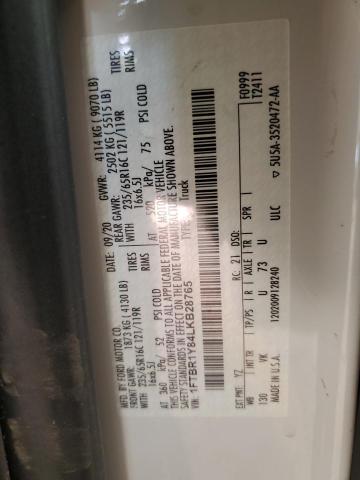 2020 FORD TRANSIT T- 1FTBR1Y84LKB28765