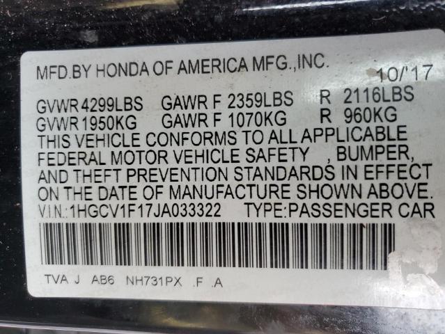 2018 HONDA ACCORD LX 1HGCV1F17JA033322