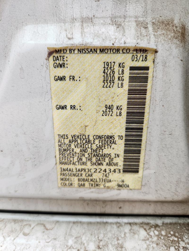 2018 NISSAN ALTIMA 2.5 1N4AL3APXJC224343