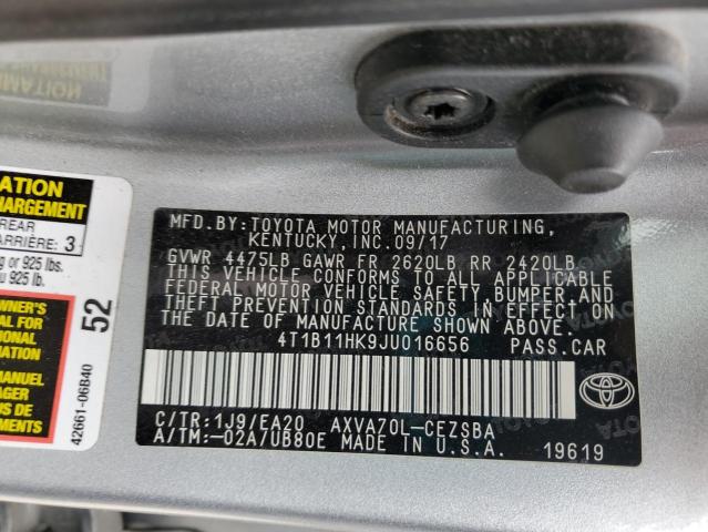 2018 TOYOTA CAMRY L - 4T1B11HK9JU016656
