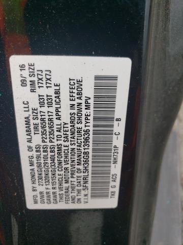 2016 HONDA ODYSSEY SE 5FNRL5H36GB139636