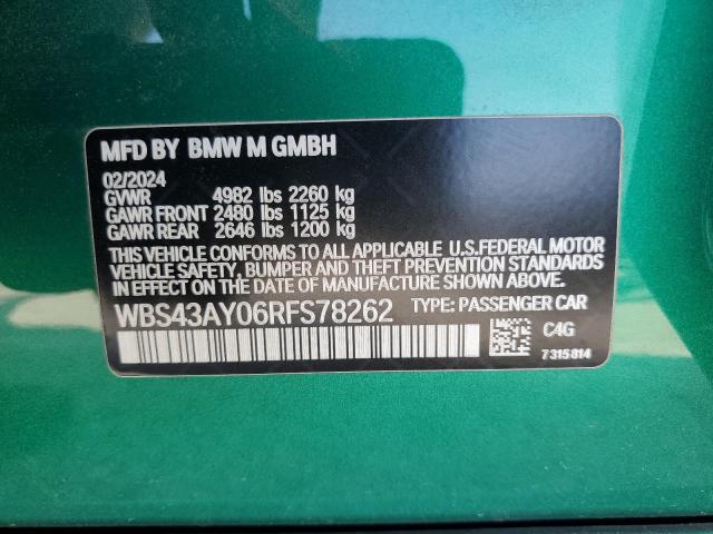 2024 BMW M3 COMPETI WBS43AY06RFS78262