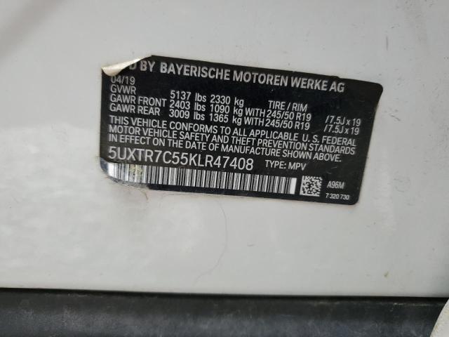 2019 BMW X3 SDRIVE3 5UXTR7C55KLR47408