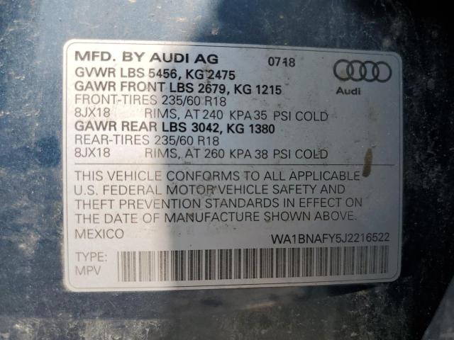 2018 AUDI Q5 PREMIUM WA1BNAFY5J2216522