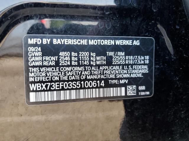 2025 BMW X1 XDRIVE2 WBX73EF03S5100614