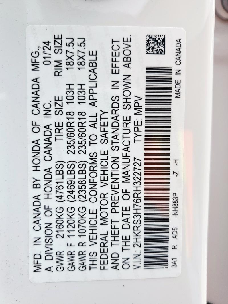 2024 HONDA CR-V EXL 2HKRS3H76RH322727