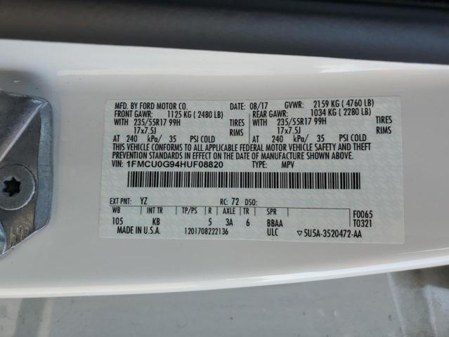 2017 FORD ESCAPE SE - 1FMCU0G94HUF08820