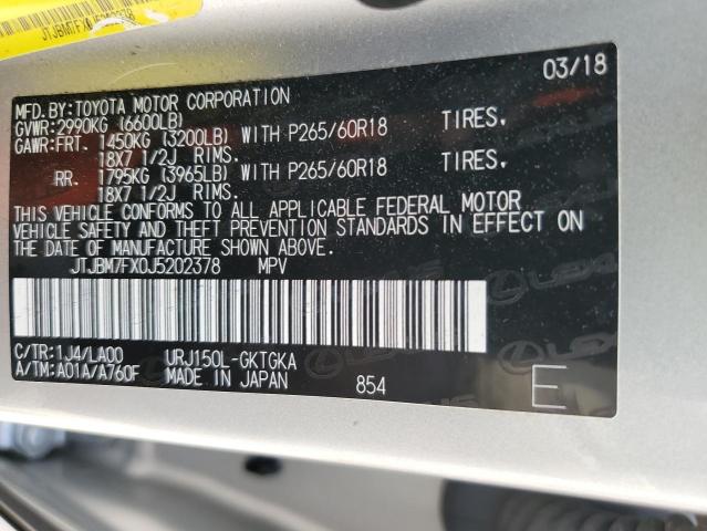 2018 LEXUS GX 460 - JTJBM7FX0J5202378