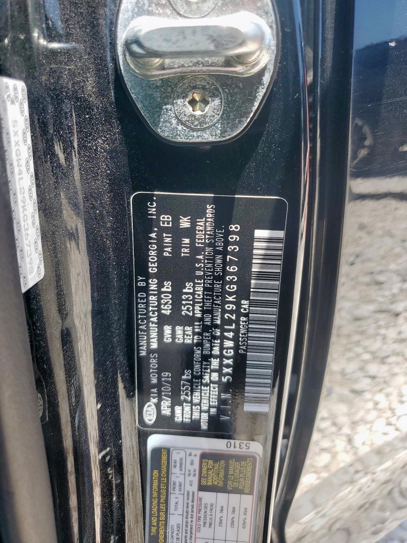 2019 KIA OPTIMA SX 5XXGW4L29KG367398
