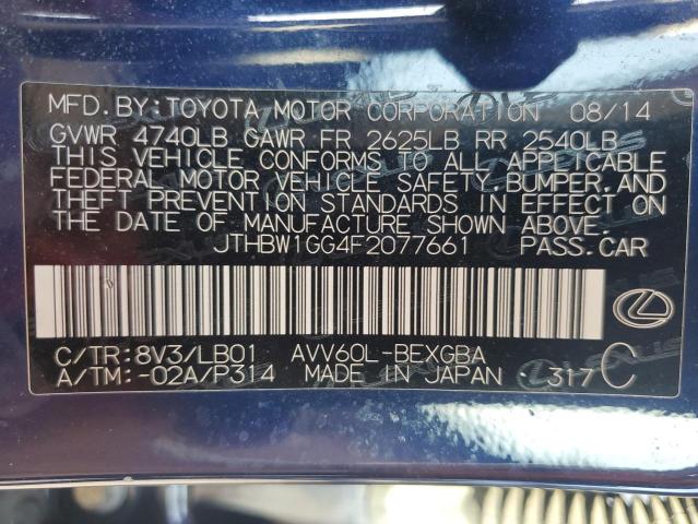 2015 LEXUS ES 300H - JTHBW1GG4F2077661