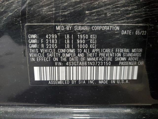 2022 SUBARU IMPREZA 4S3GTAB61N3723150