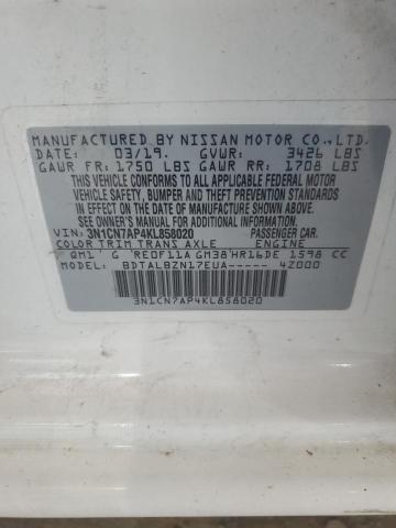 2019 NISSAN VERSA S - 3N1CN7AP4KL858020