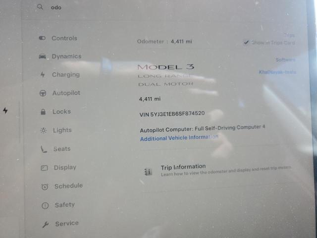 2025 TESLA MODEL 3 5YJ3E1EB6SF874520