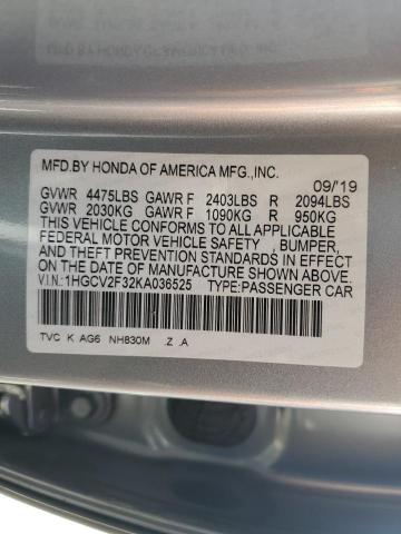 2019 HONDA ACCORD SPO - 1HGCV2F32KA036525