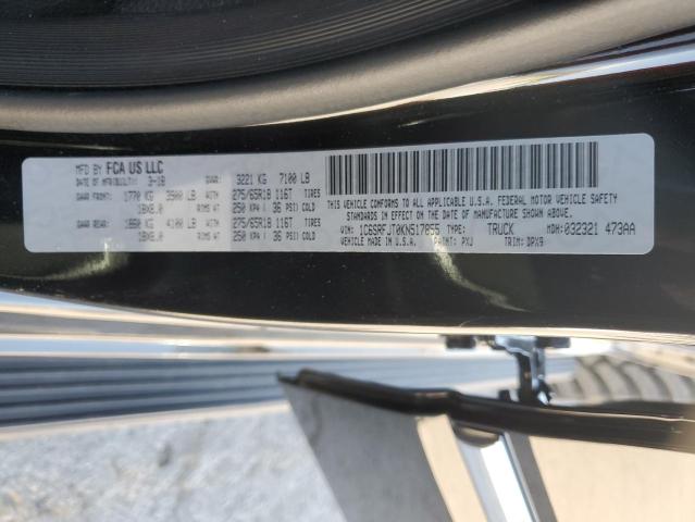 2019 RAM 1500 LARAM 1C6SRFJT0KN517855