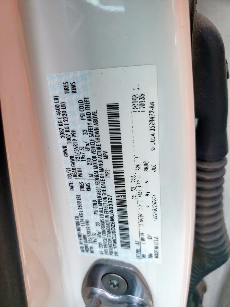 2021 FORD ESCAPE TIT - 1FMCU0DZ6MUA03327