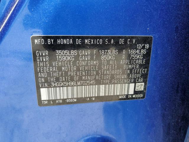 2020 HONDA FIT EXL 3HGGK5H96LM702545