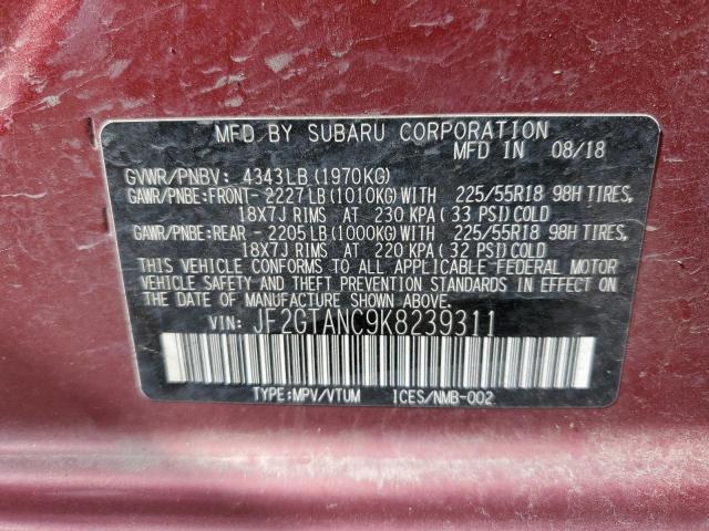 2019 SUBARU CROSSTREK - JF2GTANC9K8239311