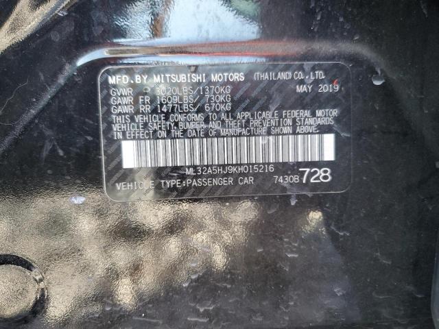 2019 MITSUBISHI MIRAGE LE ML32A5HJ9KH015216