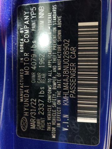 2022 HYUNDAI ELANTRA BL KMHLM4AJ8NU028902