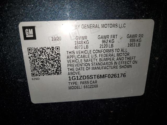 2021 CHEVROLET MALIBU LT - 1G1ZD5ST6MF026176