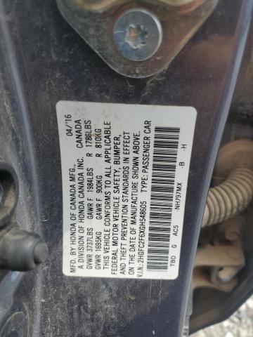 2016 HONDA CIVIC LX 2HGFC2F6XGH548605