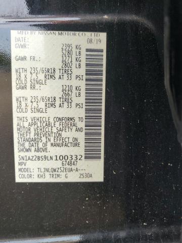 2020 NISSAN MURANO SV 5N1AZ2BS9LN100332