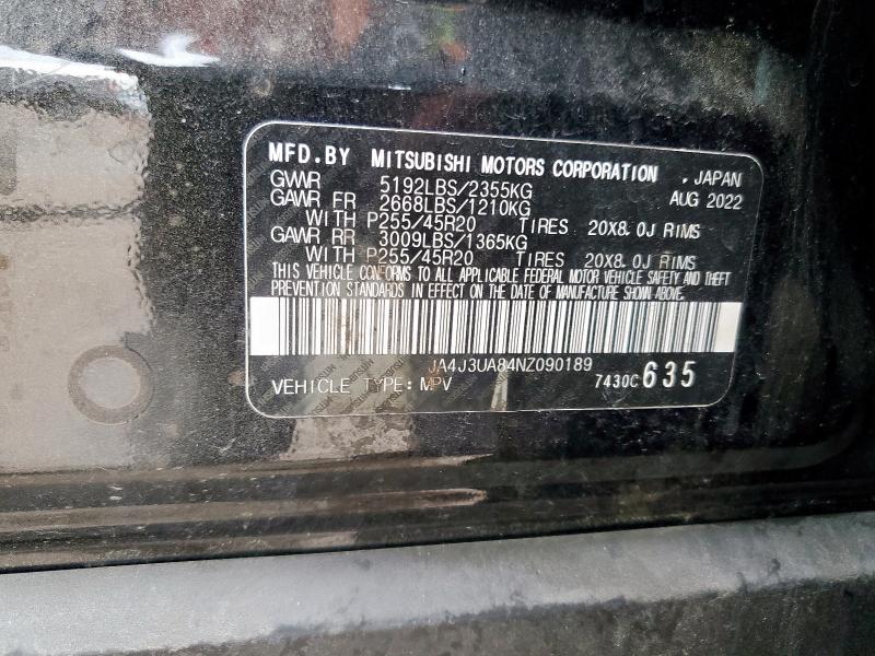 2022 MITSUBISHI OUTLANDER - JA4J3UA84NZ090189