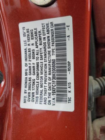 2019 HONDA CIVIC EX 19XFC1F38KE008060