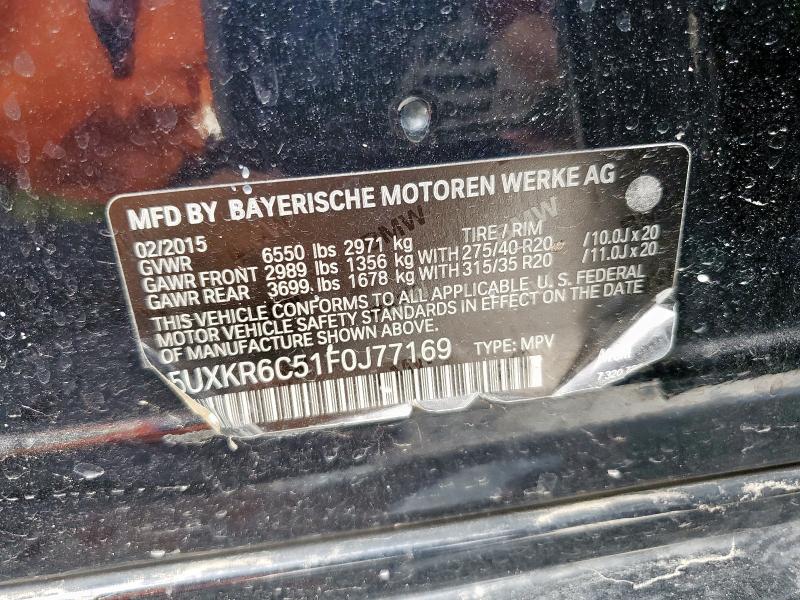 2015 BMW X5 XDRIVE5 5UXKR6C51F0J77169