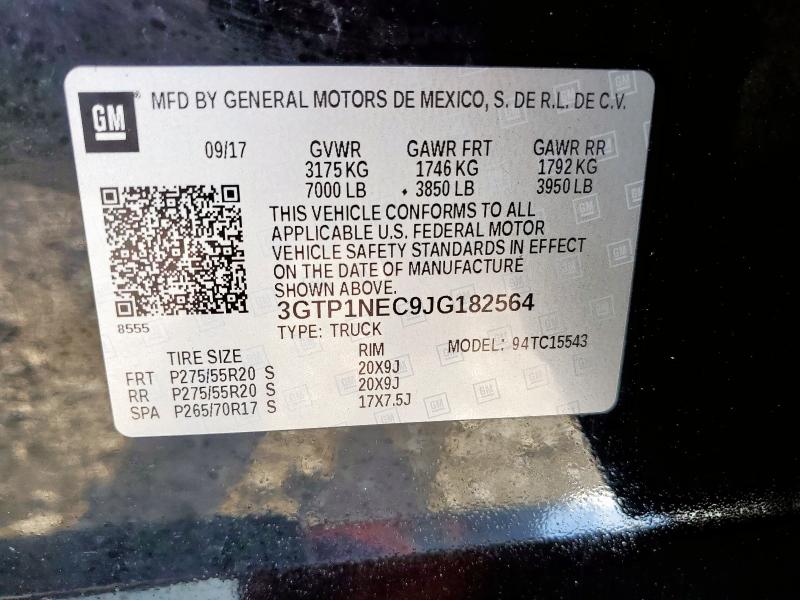 2018 GMC SIERRA C15 - 3GTP1NEC9JG182564