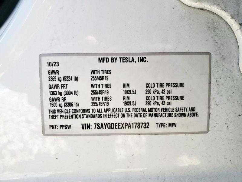 2023 TESLA MODEL Y 7SAYGDEEXPA178732