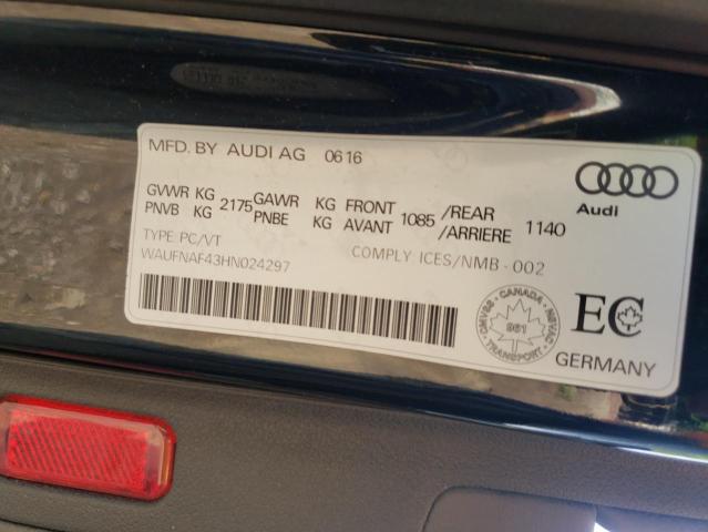 2017 AUDI A4 PRESTIG WAUFNAF43HN024297
