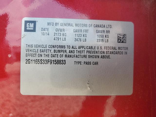 2015 CHEVROLET IMPALA LTZ 2G1165S33F9158833