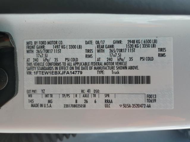 2018 FORD F150 SUPER - 1FTEW1EBXJFA14779