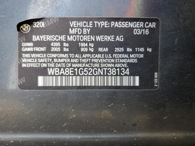 2016 BMW 320 I WBA8E1G52GNT38134