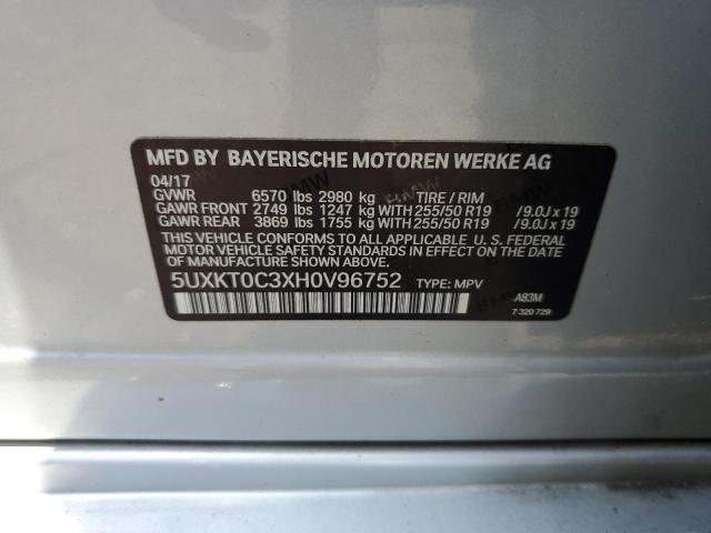 2017 BMW X5 XDR40E - 5UXKT0C3XH0V96752