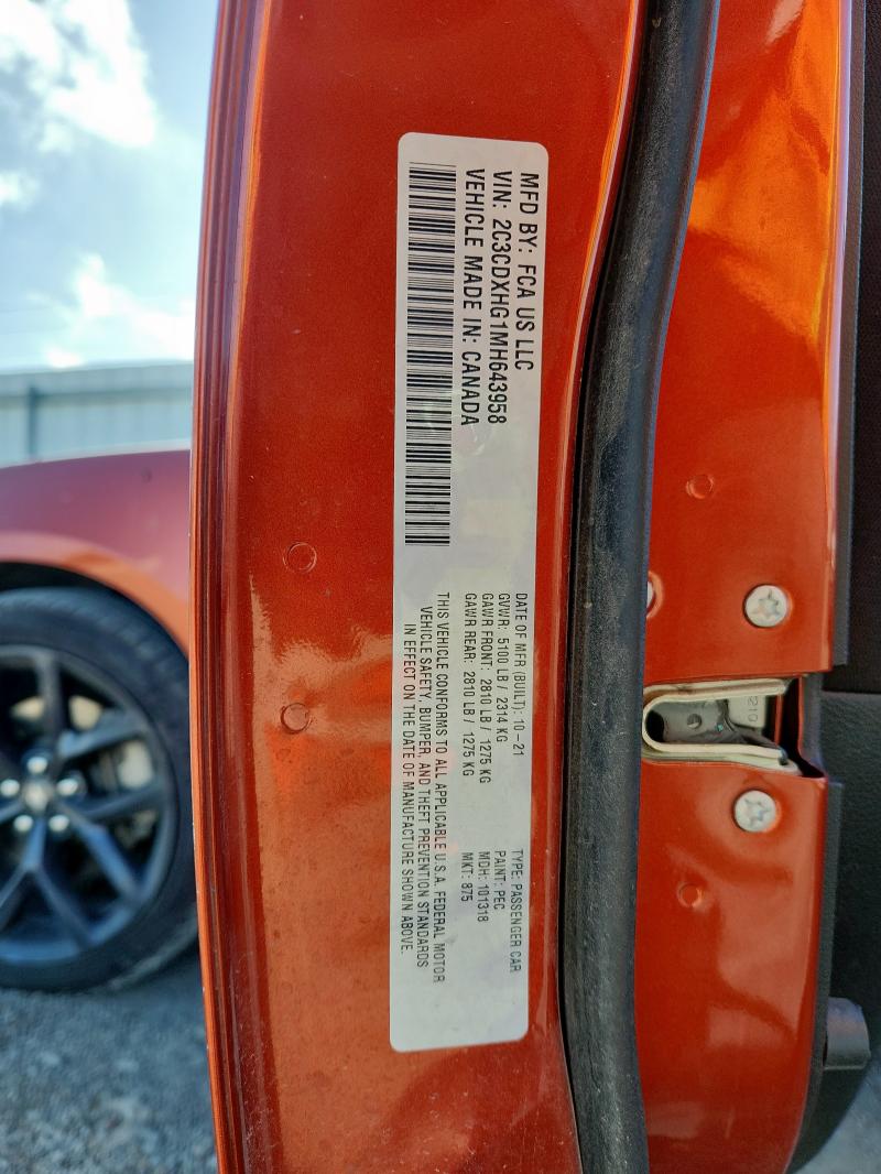 2021 DODGE CHARGER GT 2C3CDXHG1MH643958