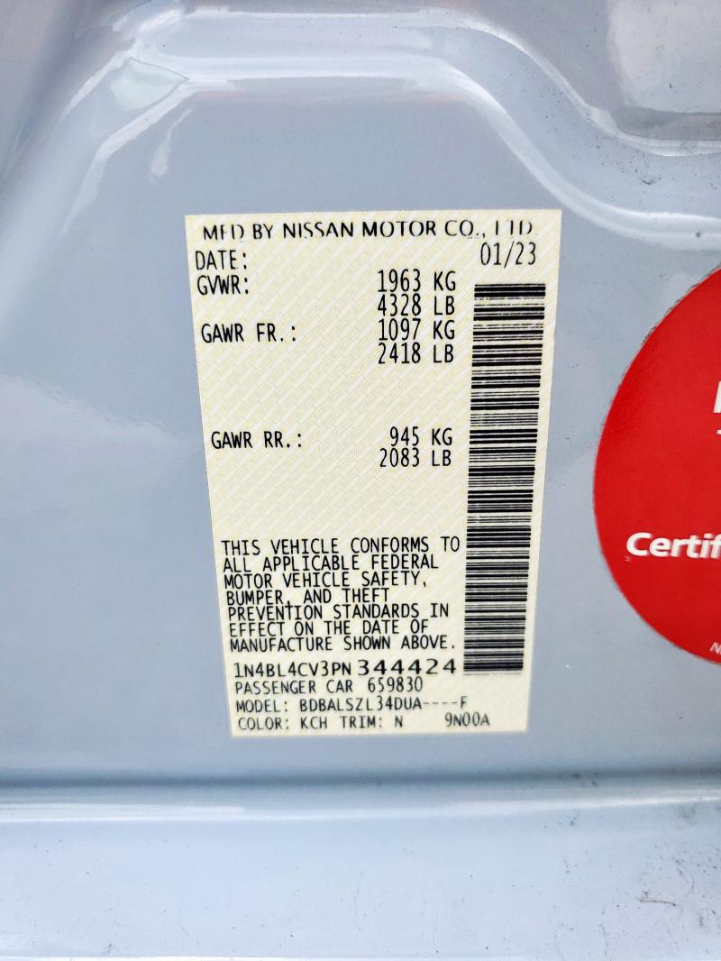 2023 NISSAN ALTIMA SR 1N4BL4CV3PN344424