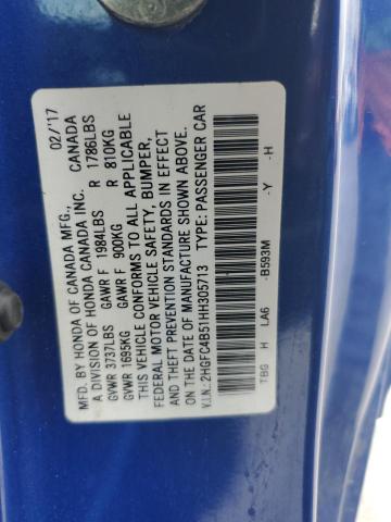 2017 HONDA CIVIC LX 2HGFC4B51HH305713