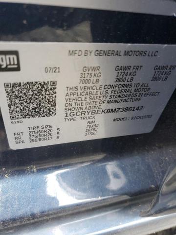 2021 CHEVROLET SILVERADO - 1GCRYBEK8MZ386142